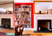 Greenwich Village Living Room Bookcase Reorganization Before and After