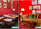 Greenwich Village Living Room Reorganization Before and After
