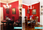 Upper West Side Dining Room Reorganization Table Before and After