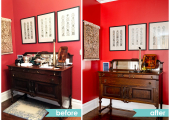 Upper West Side Dining Room Sideboard Reorganization Before and After
