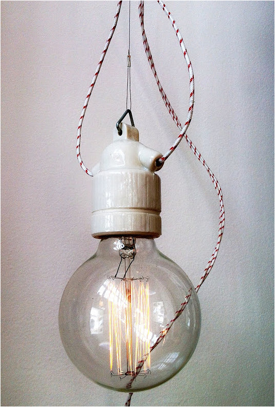 Slightly obsessed with naked filament light bulbs.  Wiring that resembles baker twine is the tipping point.