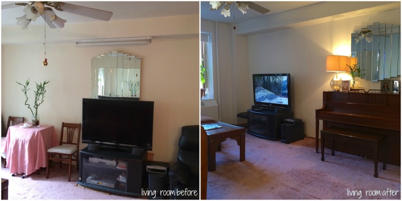 NYC living room: before & after organization